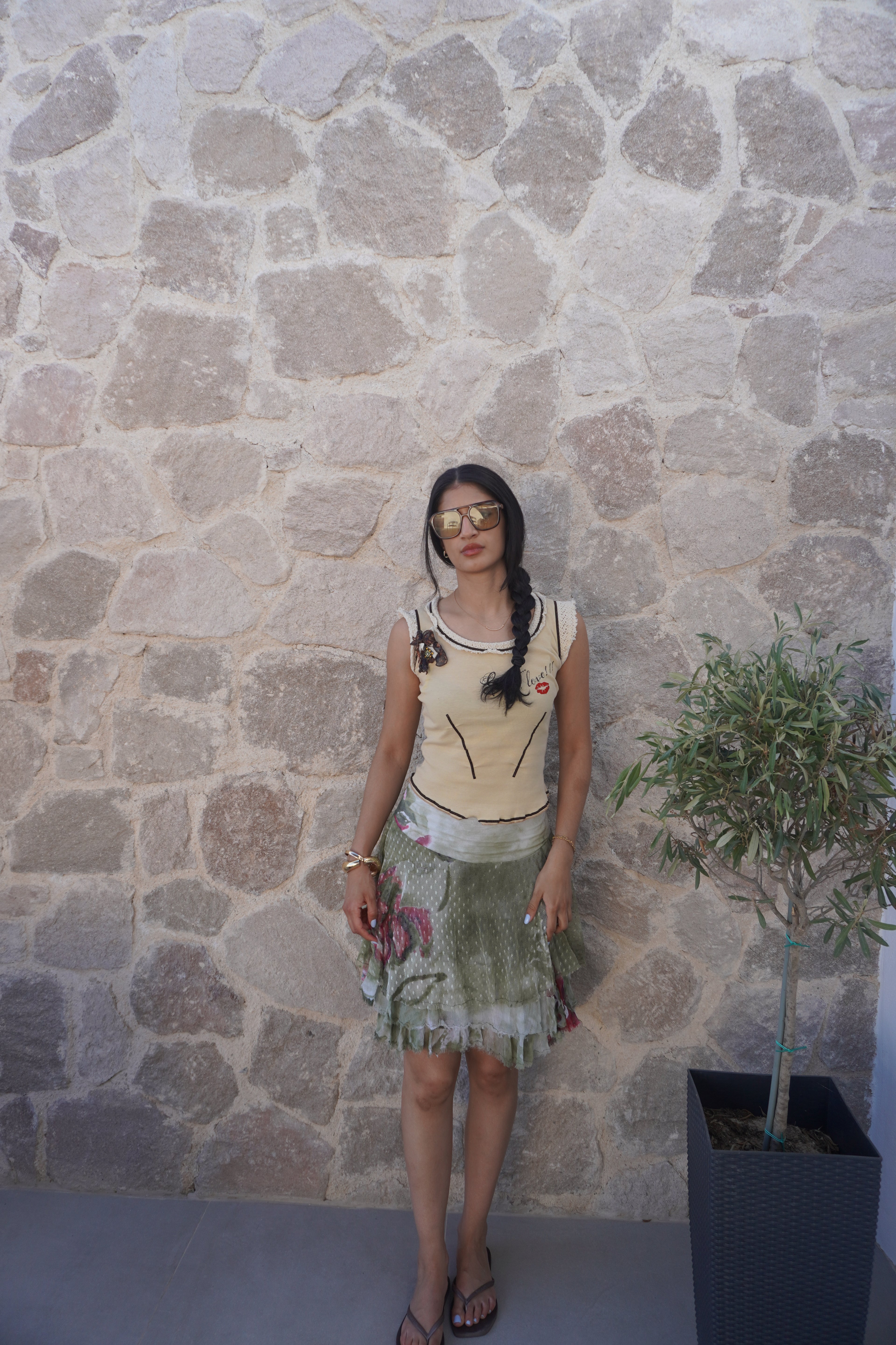 Huevo Blanco Hand-Embroidered Knit Top
