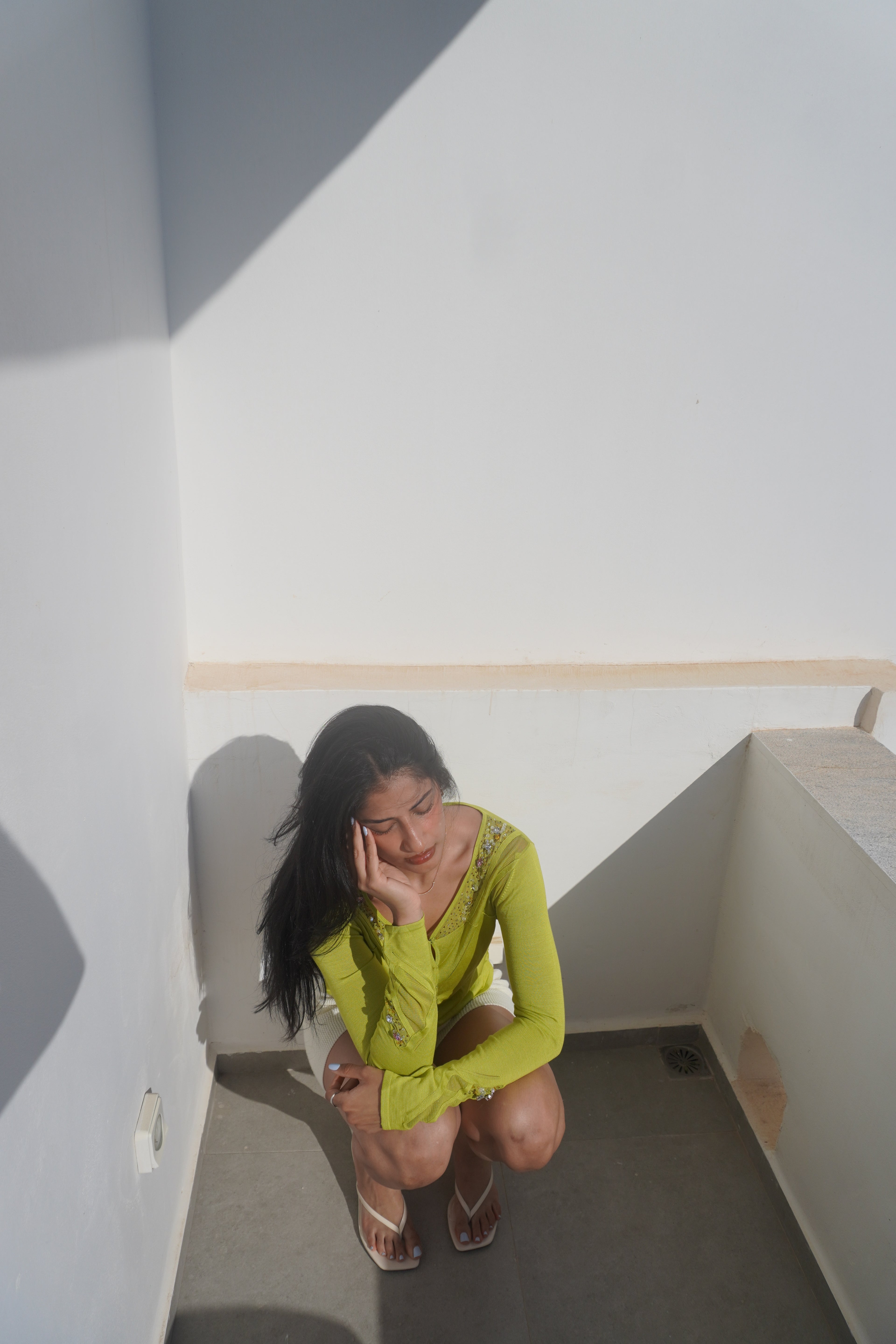 Roberto Scarpa Lime Rhinestone Mesh Cardigan