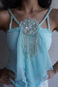 Roberto Scarpa Embellished Chiffon Halter Top