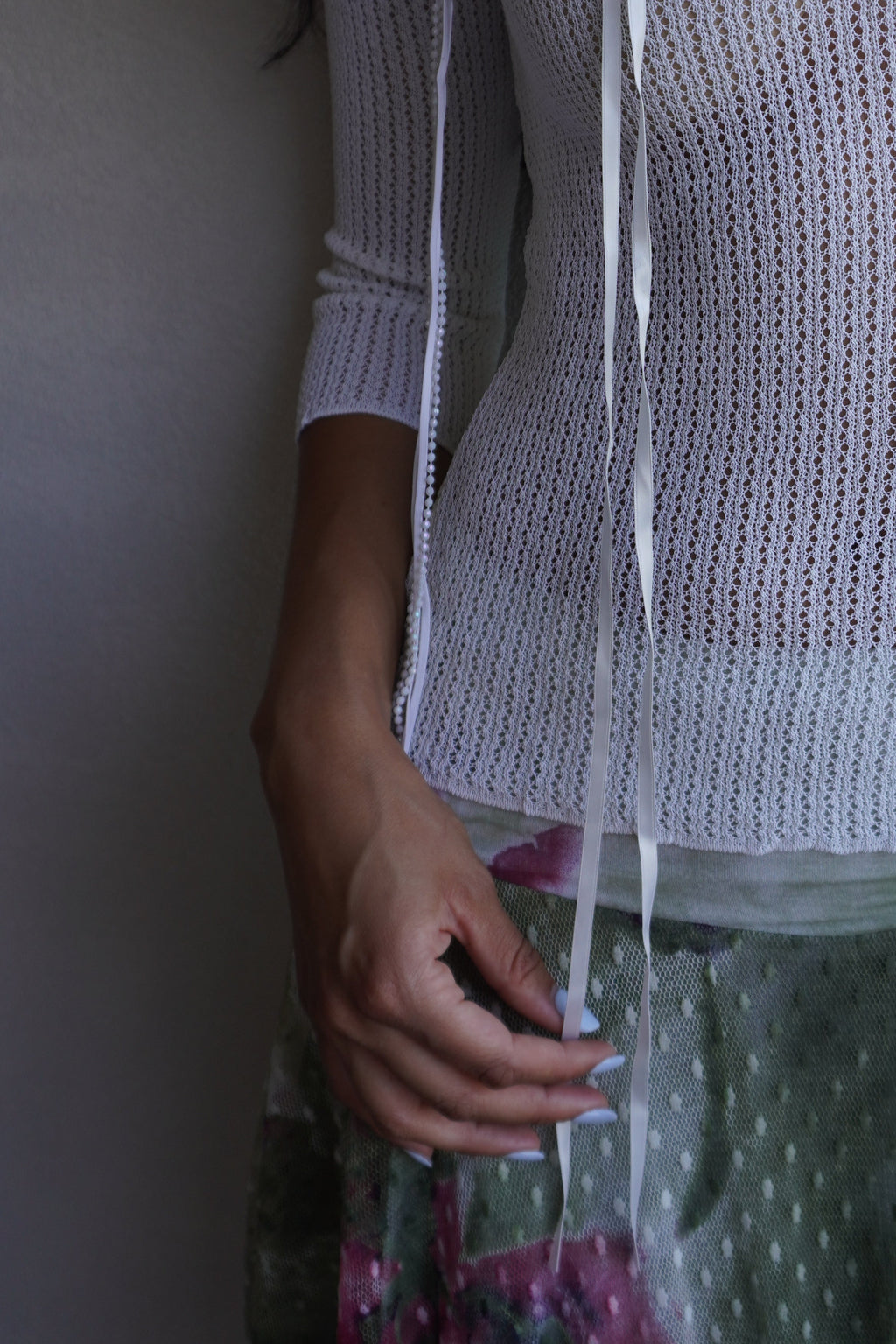 Gai Mattiolo Ribbon Detail Knit Top