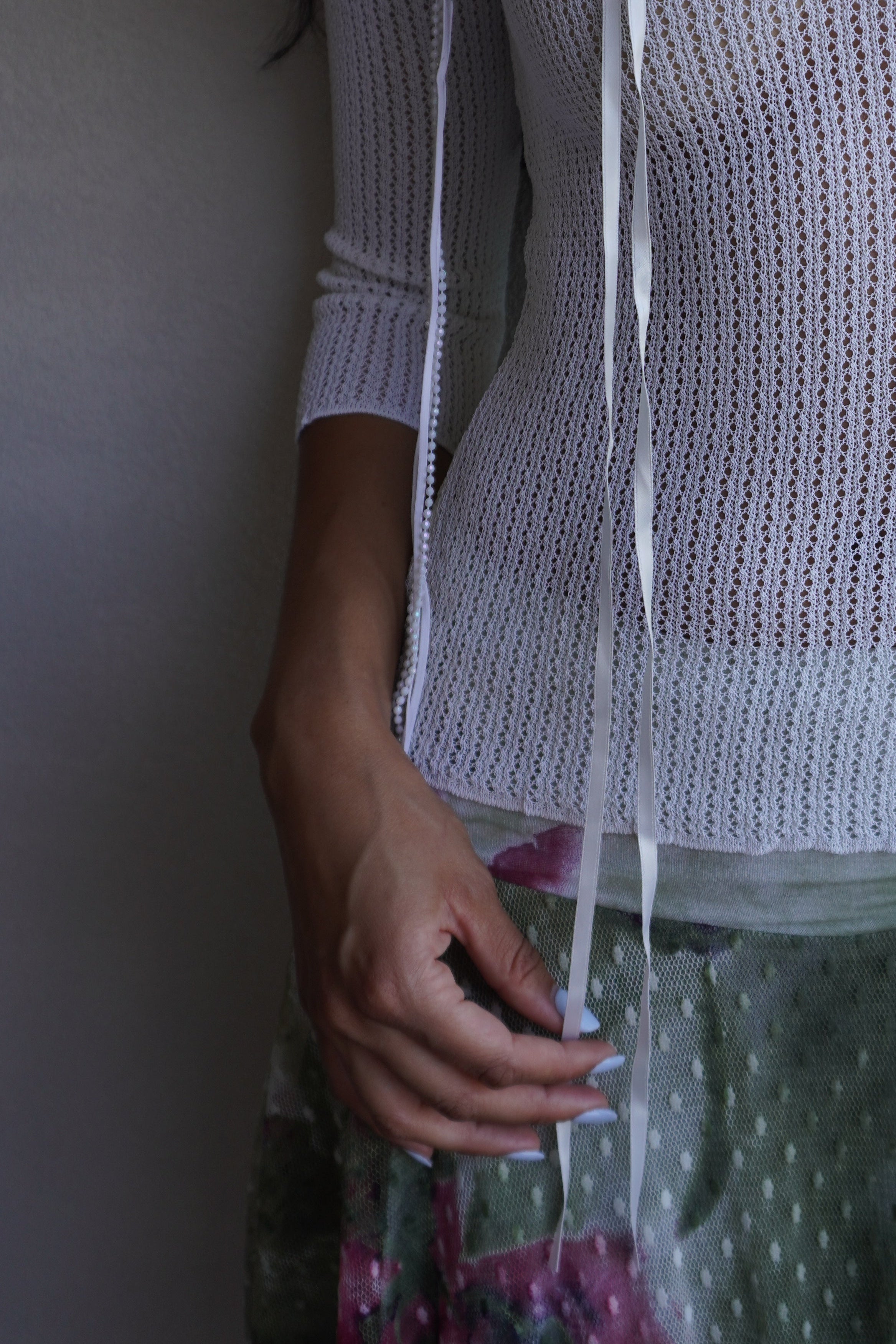 Gai Mattiolo Ribbon Detail Knit Top