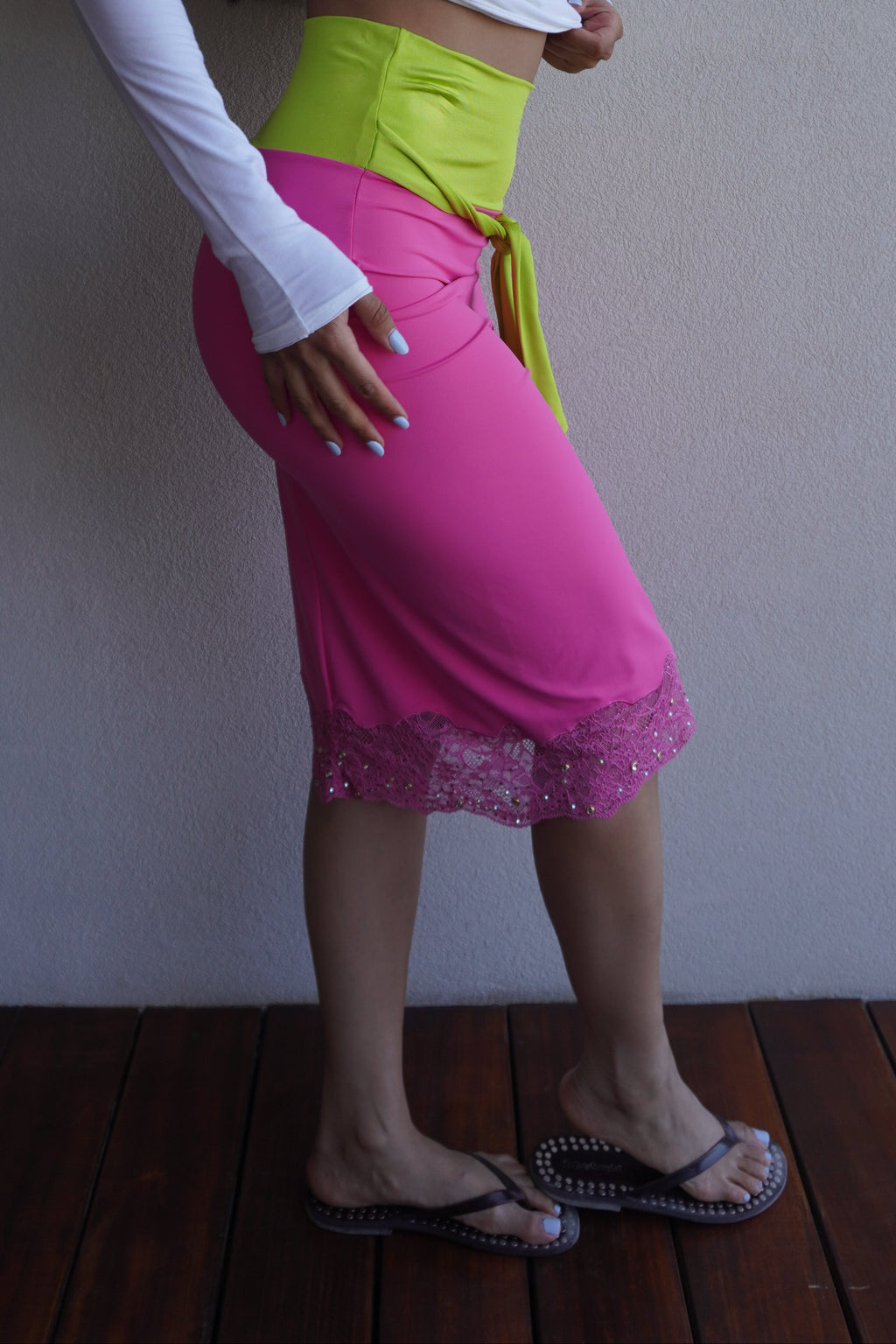 Via Delle Perle Swarovski Crystal Pencil Skirt