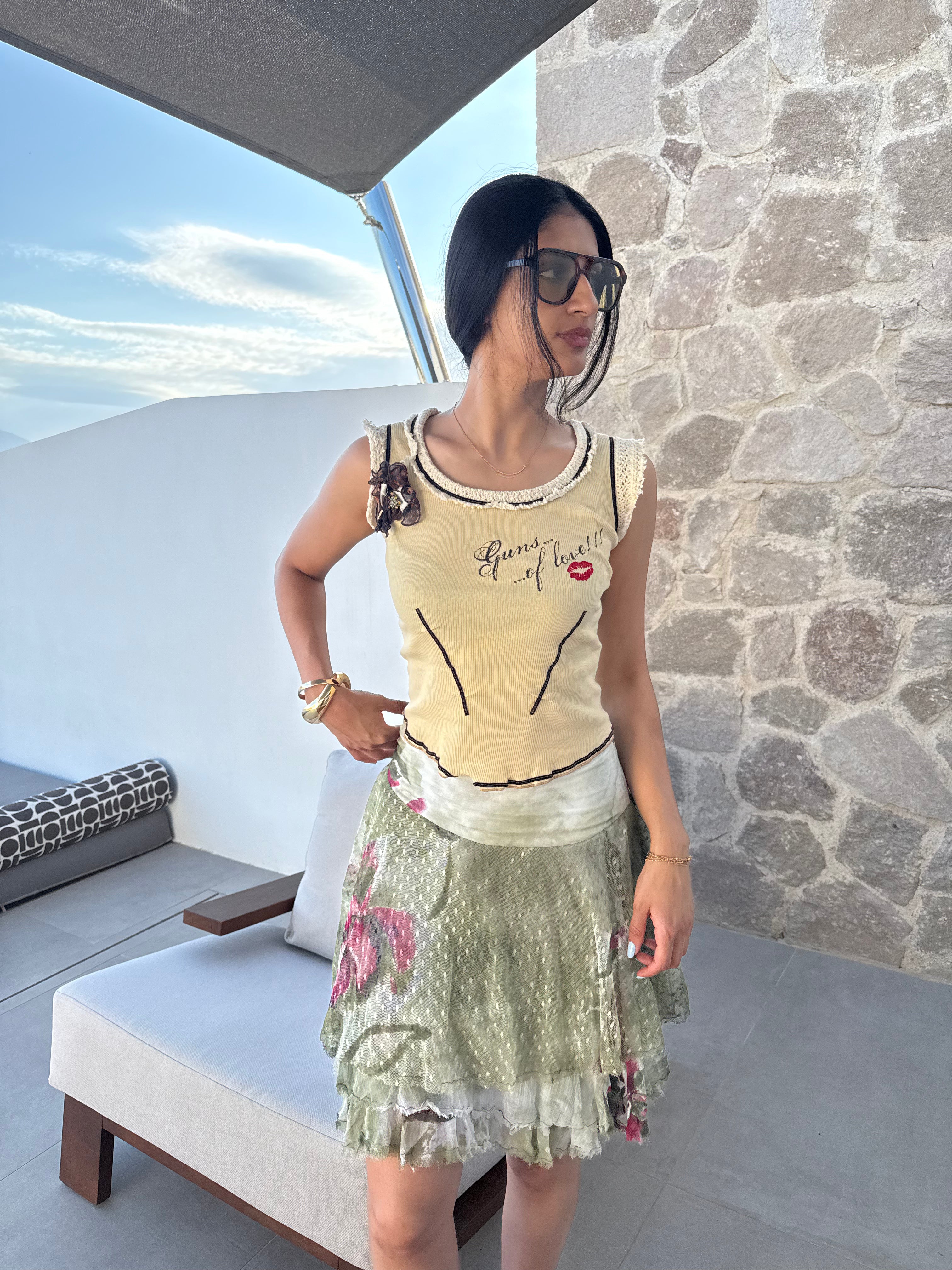 Huevo Blanco Hand-Embroidered Knit Top